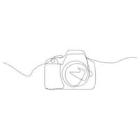 Camera single continuous line drawing. Continuous line draw design graphic vector illustration