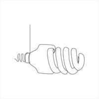 Light bulb continuous single line drawing. line art vector illustration