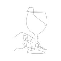 glasses one line art, continuous drawing. Vector illustration isolated on white background