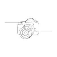 Camera single continuous line drawing. Continuous line draw design graphic vector illustration