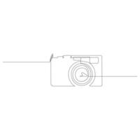 Camera single continuous line drawing. Continuous line draw design graphic vector illustration