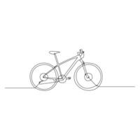 bicycle Single continuous line drawing . Trendy one line draw design vector illustration