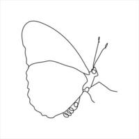 Butterfly continuous One line drawing. Vector illustration of various insect forms in trendy outline style