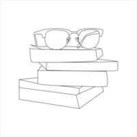 Glasses single continuous line art drawing vector. One line Glasses vector background. Protection eye from sun. Vector illustration