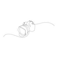 Camera single continuous line drawing. Continuous line draw design graphic vector illustration