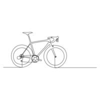 bicycle Single continuous line drawing . Trendy one line draw design vector illustration