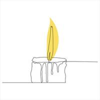 candle continuous line drawing art. one line drawing background. vector illustration