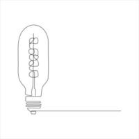 Light bulb continuous single line drawing. line art vector illustration