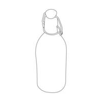 bottle Continuous line drawing. Wine bottle linear icon. One line drawing background. Vector illustration