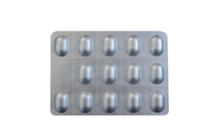 Blister pack of pills on transparent background, png