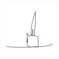 candle continuous line drawing art. one line drawing background. vector illustration