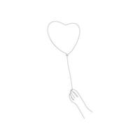 Balloon continuous Single line art, One sketch outline drawing vector illustration