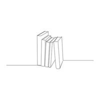 book continuous one  line drawing. open book with flying pages. Vector illustration