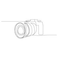 Camera single continuous line drawing. Continuous line draw design graphic vector illustration