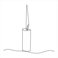 candle continuous line drawing art. one line drawing background. vector illustration