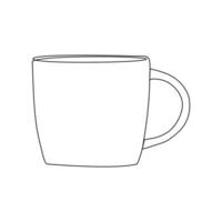 Coffee cup Continuous One line drawing. Line continuous drawing. Vector illustration