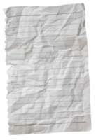 Crumpled sheet of paper. Wrinkled paper. png