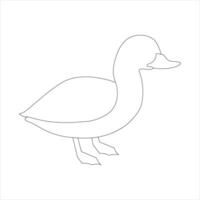 A duck Continuous single line drawing vector illustration. Continuous outline of Animal bird icon.