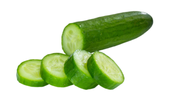 fatias do pepino em uma transparente fundo png