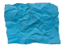 Crumpled blue paper. Wrinkled paper png. png