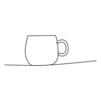 Coffee cup Continuous One line drawing. Line continuous drawing. Vector illustration