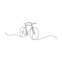 bicycle Single continuous line drawing . Trendy one line draw design vector illustration