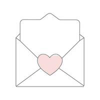 envelope letter continuous One  line drawing. Email message post letter send illustration sketch outline vector