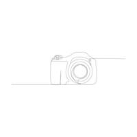 Camera single continuous line drawing. Continuous line draw design graphic vector illustration