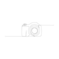 Camera single continuous line drawing. Continuous line draw design graphic vector illustration