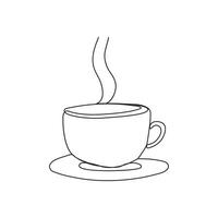 Coffee cup Continuous One line drawing. Line continuous drawing. Vector illustration