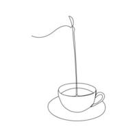 café taza continuo uno línea dibujo. línea continuo dibujo. vector ilustración