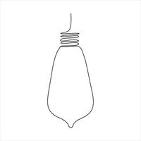 Light bulb continuous single line drawing. line art vector illustration