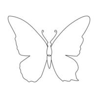 Butterfly continuous One line drawing. Vector illustration of various insect forms in trendy outline style