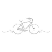 bicycle Single continuous line drawing . Trendy one line draw design vector illustration