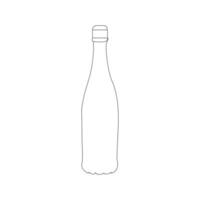 bottle Continuous line drawing. Wine bottle linear icon. One line drawing background. Vector illustration