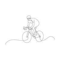 bicycle Single continuous line drawing . Trendy one line draw design vector illustration