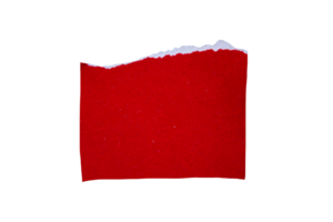 rasgado rojo papel en transparente antecedentes. Rasgado papel png foto.