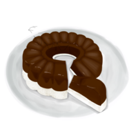 combination of chocolate pudding with milk png