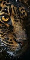 AI generated Leopard macro photography. AI Generated photo