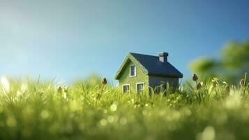 AI generated Green and environmentally friendly housing concept. AI Generated photo