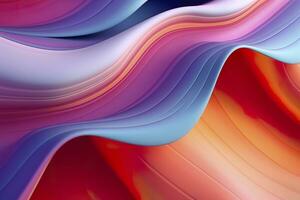 AI generated Abstract 3D Render. Colorful Background Design with Soft, Wavy Waves. Modern Abstract Wave Background. AI Generative photo