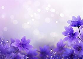 AI generated Abstract spring background with purple flowers. AI Generated photo