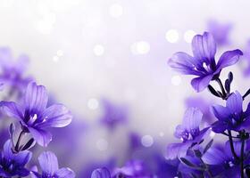 AI generated Abstract spring background with purple flowers. AI Generated photo