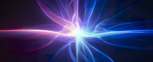 AI generated Neon colored glowing high energy singularity in space, 3D rendering. AI Generated photo