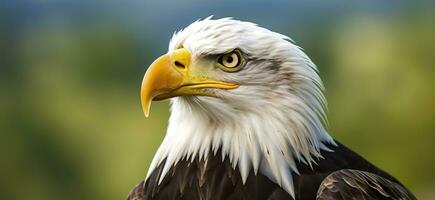 AI generated Portrait of an american bald eagle, wildlife. Generative AI photo