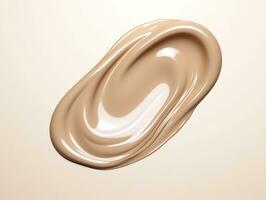 AI generated Liquid foundation splash element, fluid cosmetic cream 3d rendering. AI Generated photo