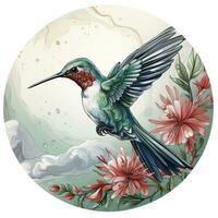 AI generated Hummingbird clipart on white background. AI Generated photo