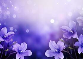 AI generated Abstract spring background with purple flowers. AI Generated photo