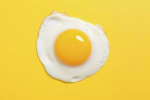 AI generated Fried egg on a yellow background. AI Generated photo