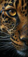 AI generated Leopard macro photography. AI Generated photo